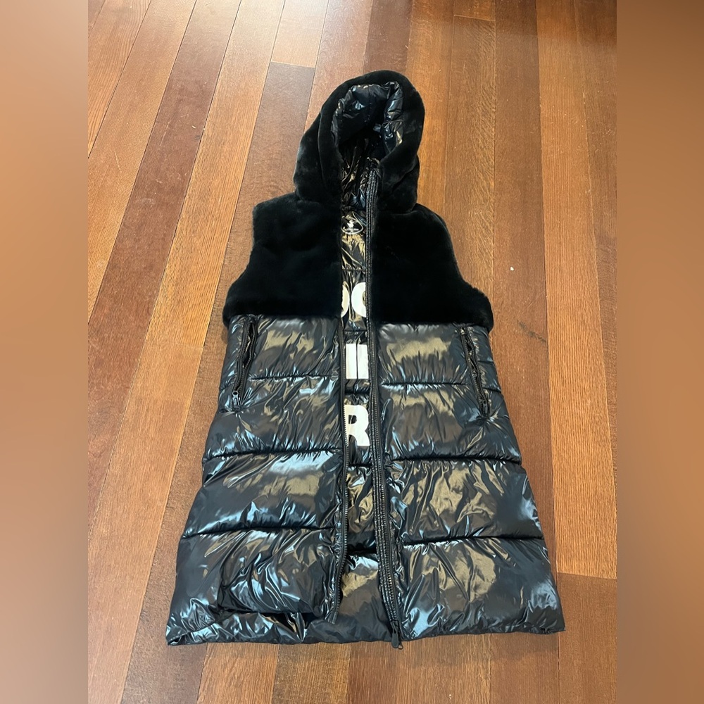 Save The Duck Long  Faux Down and Faux Fur Vest
